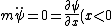 m \ddot{\psi} = 0 = \frac{\partial \psi}{\partial x}(x<0) - \frac{\partial \psi}{\partial x}(x>0)